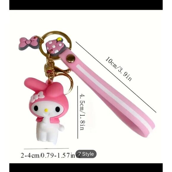 Hello Kitty Keychain Bag Charm Wristlet Anime NEW - Picture 4 of 5